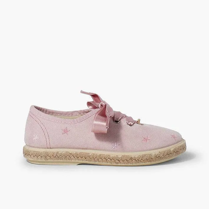 Pisamonas Espadrilles>Satin Laces Embroidered Stars Trainers