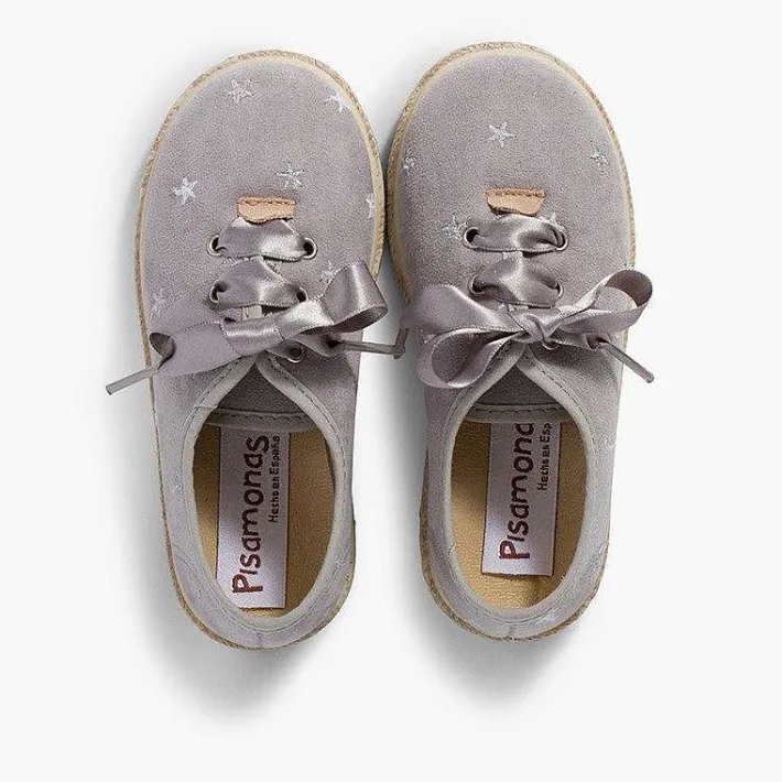 Pisamonas Espadrilles>Satin Laces Embroidered Stars Trainers