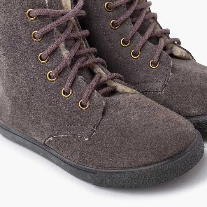 Pisamonas Boots>Shearling Boot With Side Zipper Laces