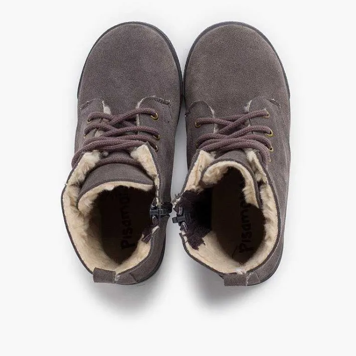 Pisamonas Boots>Shearling Boot With Side Zipper Laces
