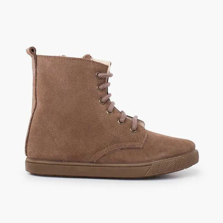 Pisamonas Boots>Shearling Boot With Side Zipper Laces