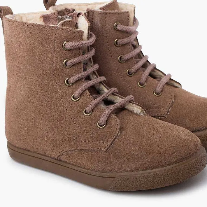 Pisamonas Boots>Shearling Boot With Side Zipper Laces
