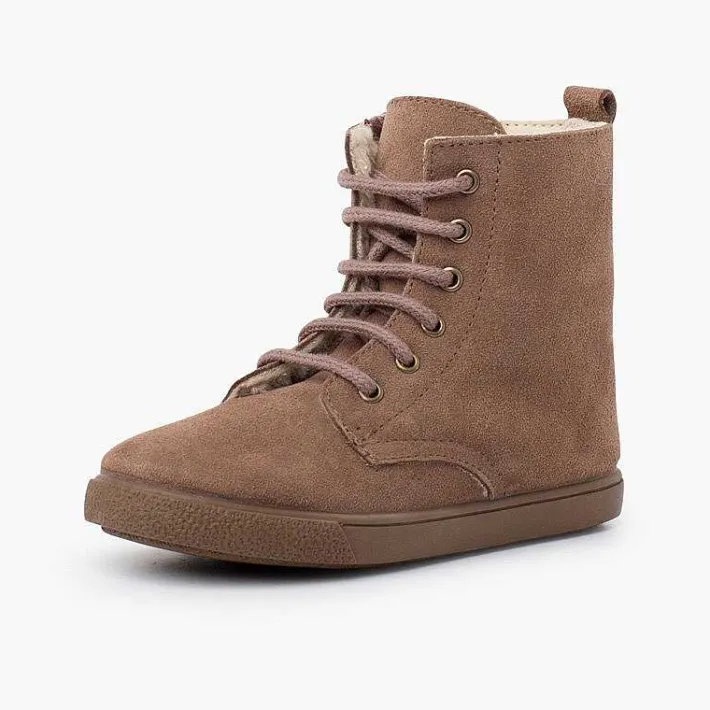 Pisamonas Boots>Shearling Boot With Side Zipper Laces