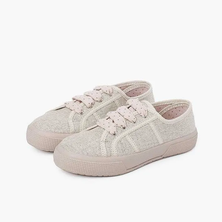 Pisamonas Trainers>Shiny Linen Trainers For Women And Girls