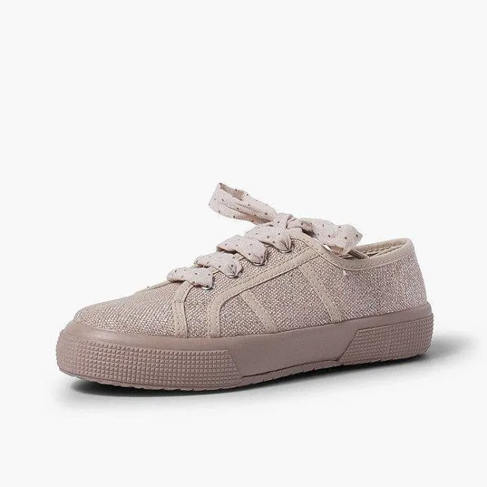 Pisamonas Trainers>Shiny Linen Trainers For Women And Girls