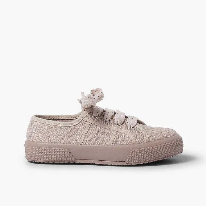 Pisamonas Trainers>Shiny Linen Trainers For Women And Girls