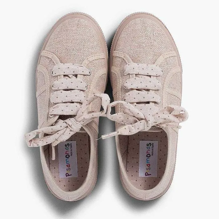 Pisamonas Trainers>Shiny Linen Trainers For Women And Girls