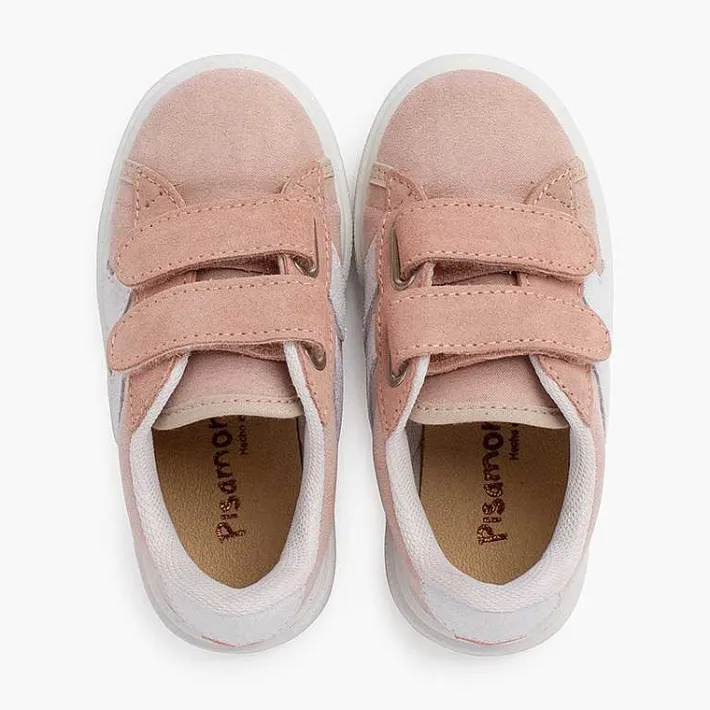 Pisamonas Trainers>Side Stripes Trainers With Split Suede Fastening