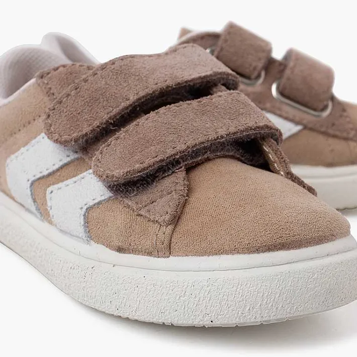 Pisamonas Trainers>Side Stripes Trainers With Split Suede Fastening