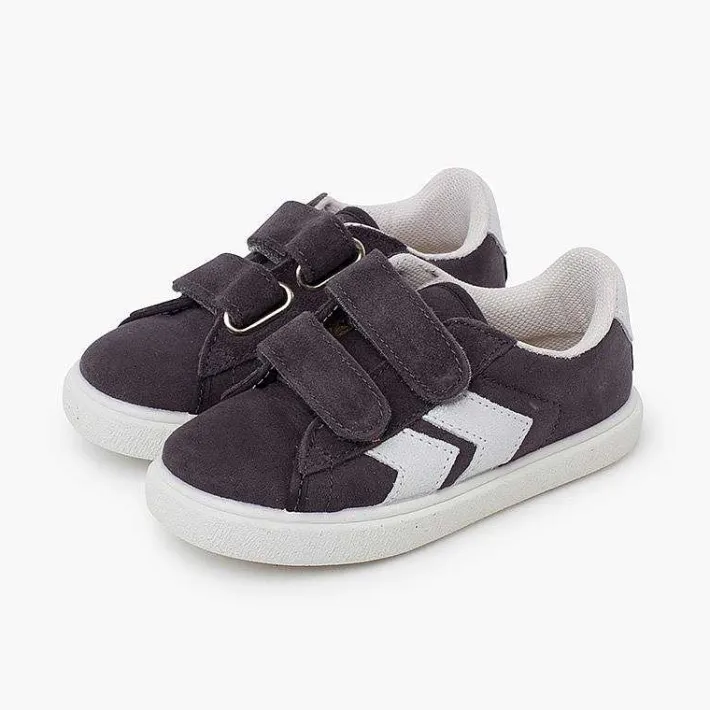 Pisamonas Trainers>Side Stripes Trainers With Split Suede Fastening