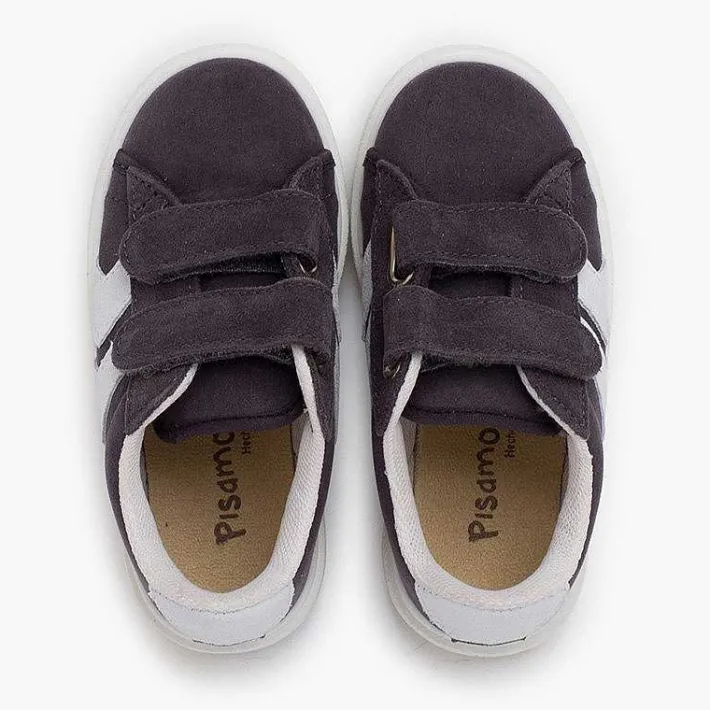 Pisamonas Trainers>Side Stripes Trainers With Split Suede Fastening