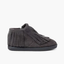 Pisamonas Boots>Side Zip Fringed Split Ankle Boot