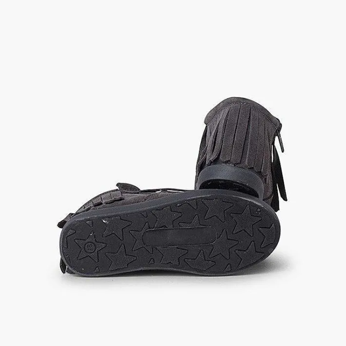 Pisamonas Boots>Side Zip Fringed Split Ankle Boot