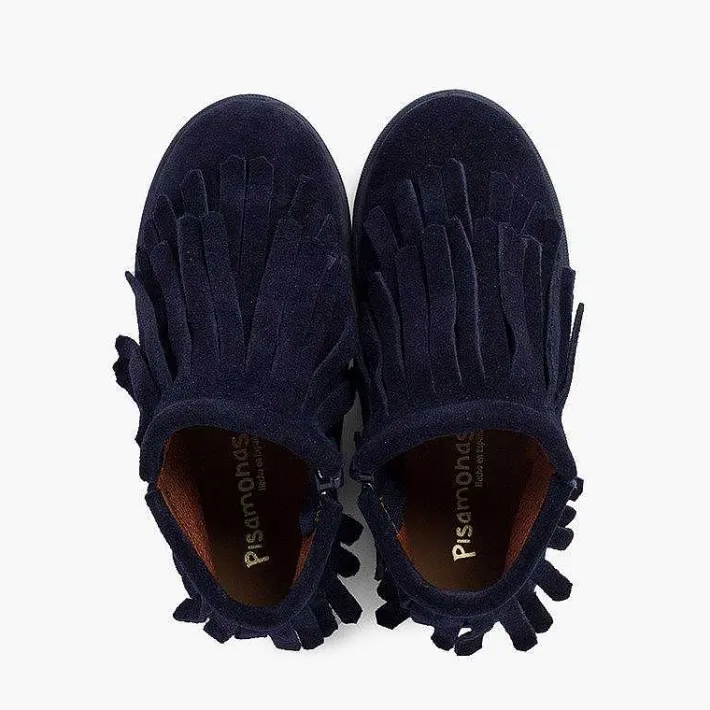 Pisamonas Boots>Side Zip Fringed Split Ankle Boot