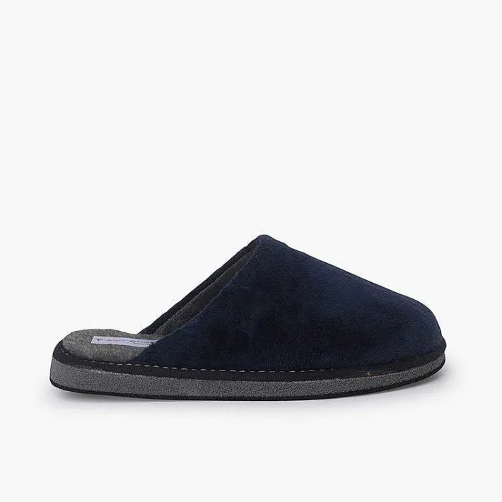 Pisamonas Slippers>Slippers Soft Fabric Colour Navy Blue