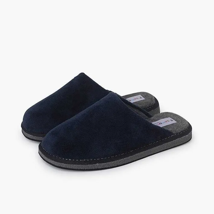 Pisamonas Slippers>Slippers Soft Fabric Colour Navy Blue
