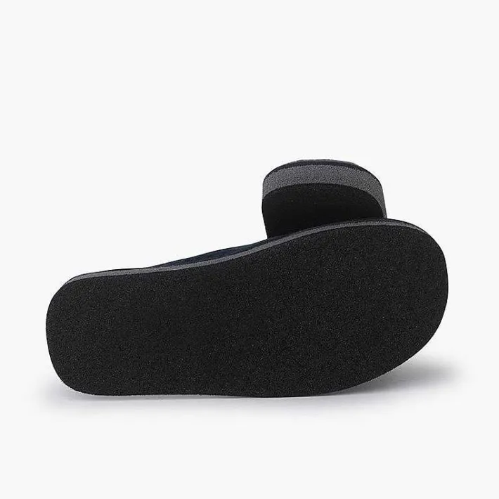 Pisamonas Slippers>Slippers Soft Fabric Colour Navy Blue