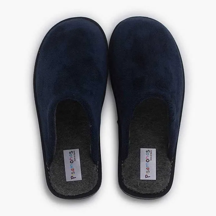 Pisamonas Slippers>Slippers Soft Fabric Colour Navy Blue
