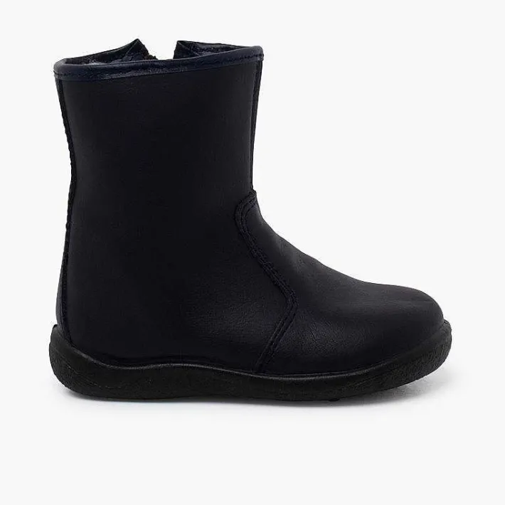 Pisamonas Boots>Smooth Washable Leather Boots Children