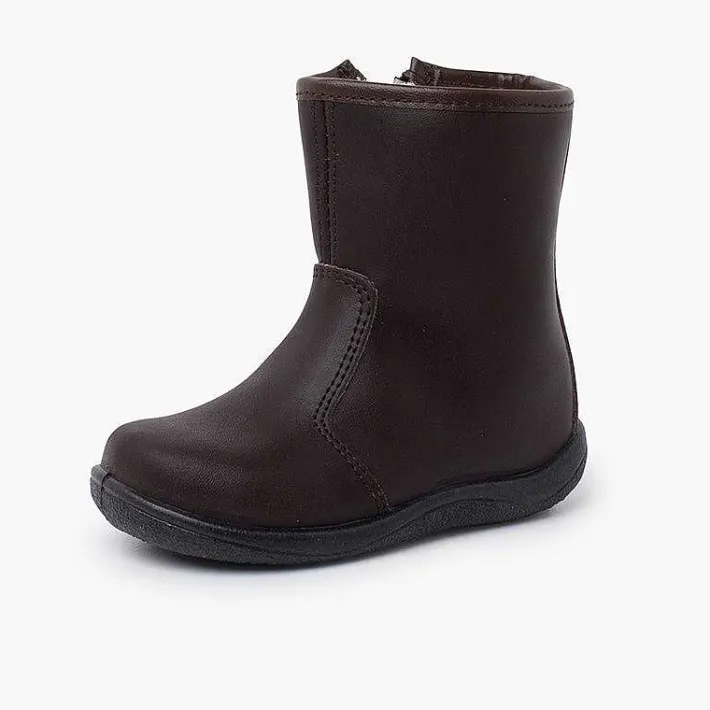 Pisamonas Boots>Smooth Washable Leather Boots Children