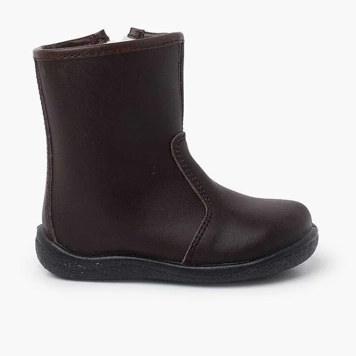 Pisamonas Boots>Smooth Washable Leather Boots Children