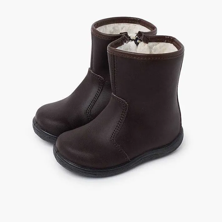 Pisamonas Boots>Smooth Washable Leather Boots Children