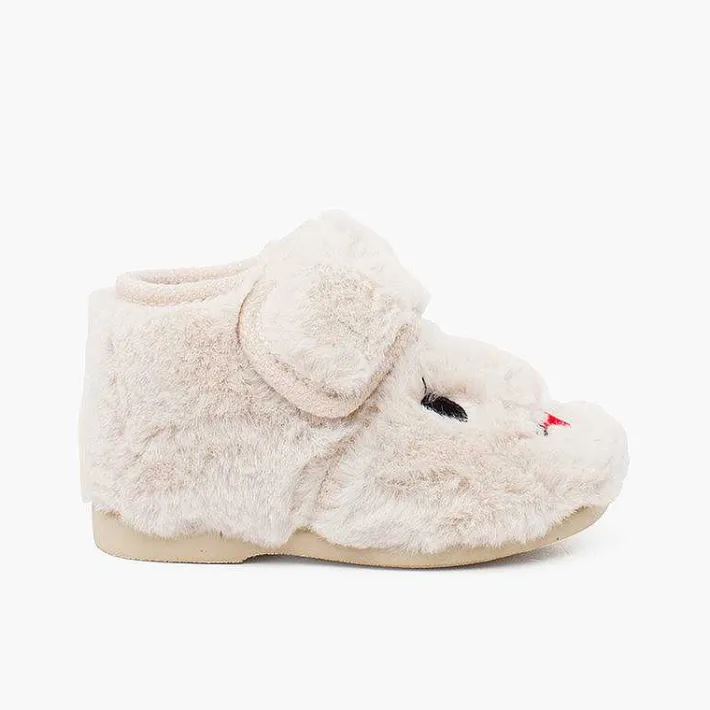 Pisamonas Slippers>Soft Fur Bunny Slippers Colour Off-White