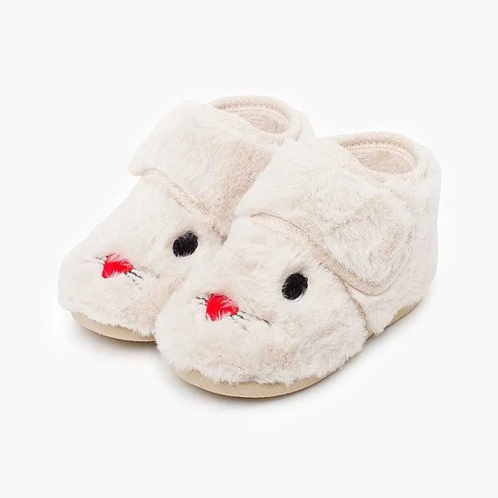 Pisamonas Slippers>Soft Fur Bunny Slippers Colour Off-White