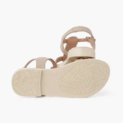 Pisamonas Sandals>Soft Leather Sandals Braided Central Strap