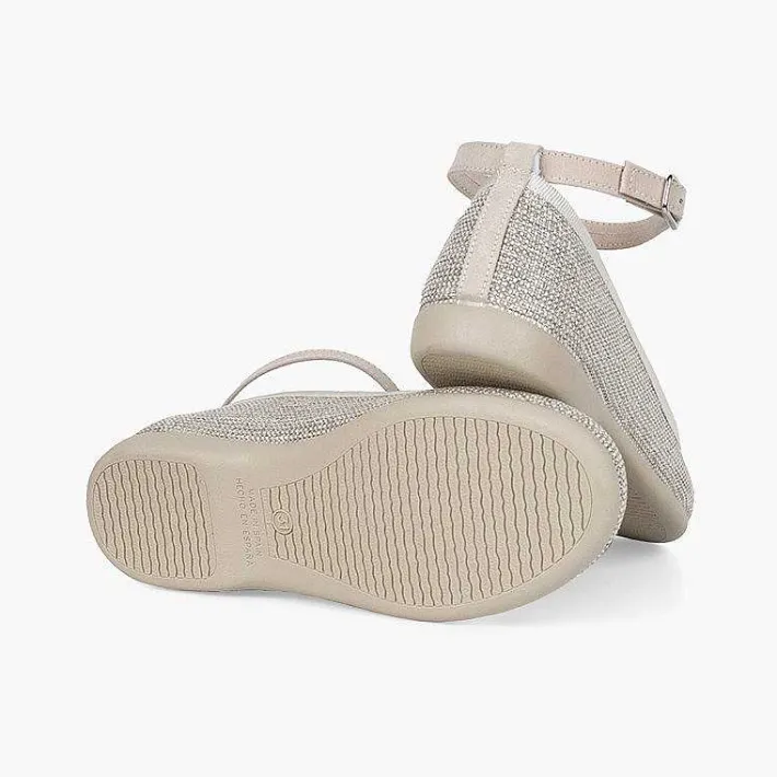 Pisamonas Ballet Pumps And Flats>Sparkly Ballet Flats With Ankle Bracelet