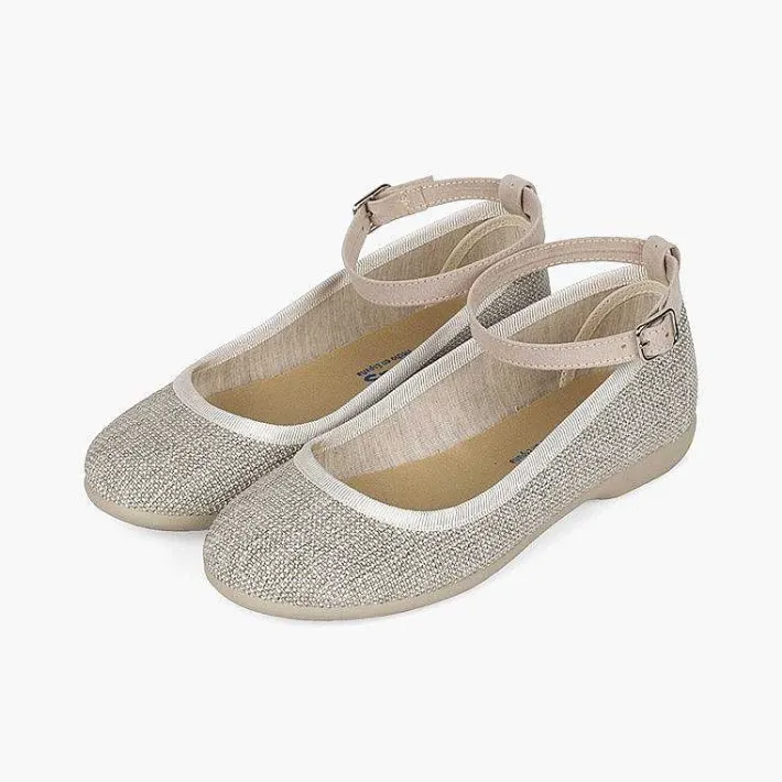 Pisamonas Ballet Pumps And Flats>Sparkly Ballet Flats With Ankle Bracelet