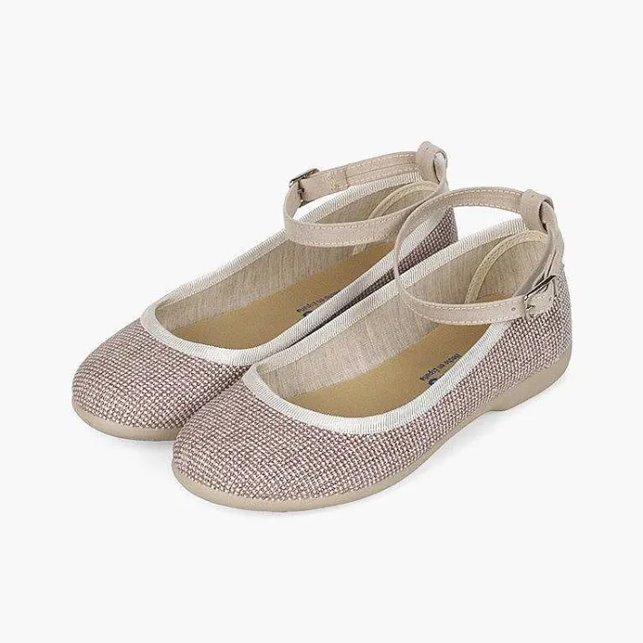 Pisamonas Ballet Pumps And Flats>Sparkly Ballet Flats With Ankle Bracelet