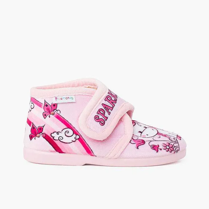 Pisamonas Slippers>Sparkly Slip-On Slippers Colour Pink