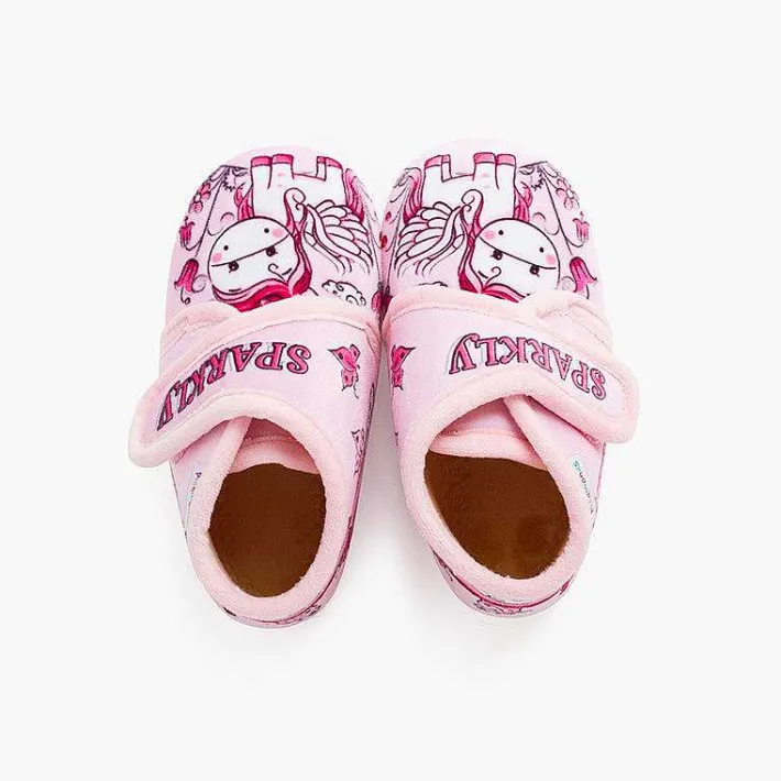 Pisamonas Slippers>Sparkly Slip-On Slippers Colour Pink