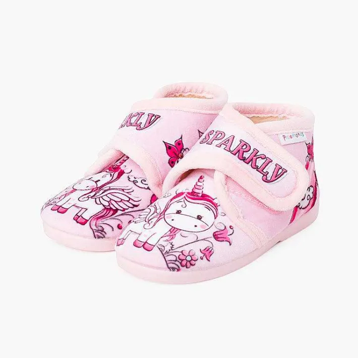 Pisamonas Slippers>Sparkly Slip-On Slippers Colour Pink