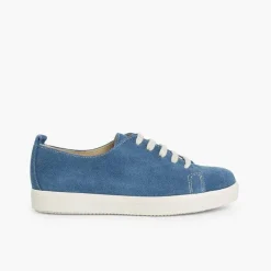 Pisamonas Trainers>Split Leather Lace-Up Trainers