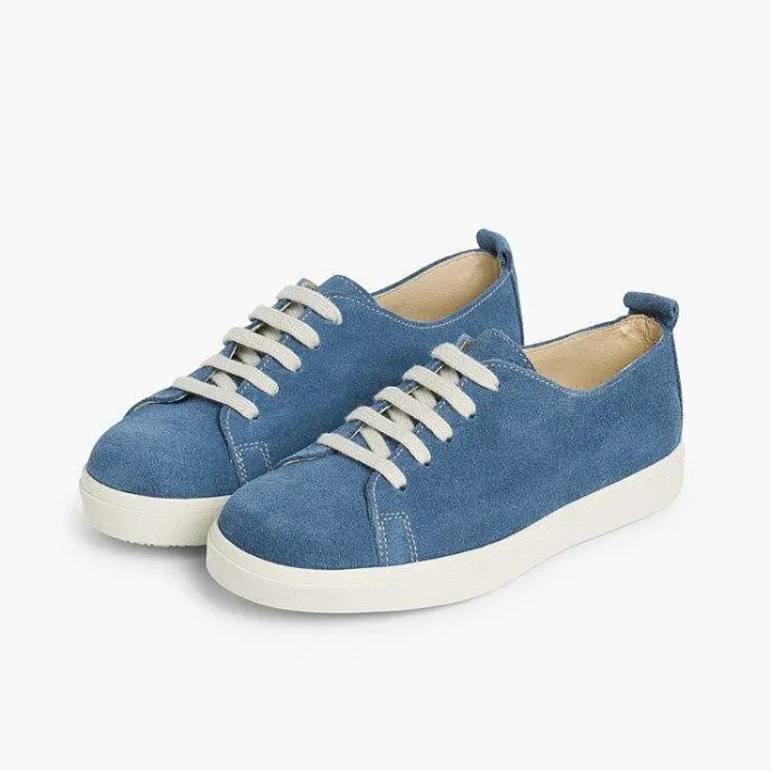 Pisamonas Trainers>Split Leather Lace-Up Trainers