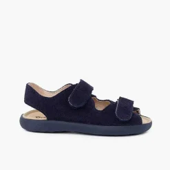 Pisamonas Sandals>Split Leather Sandal With Adherent Front Strips