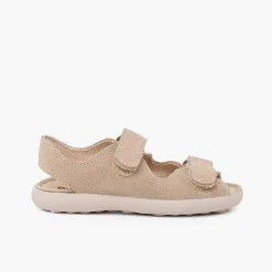 Pisamonas Sandals>Split Leather Sandal With Adherent Front Strips