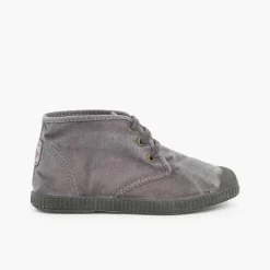 Pisamonas Boots>Stonewashed Canvas Boots For Kids