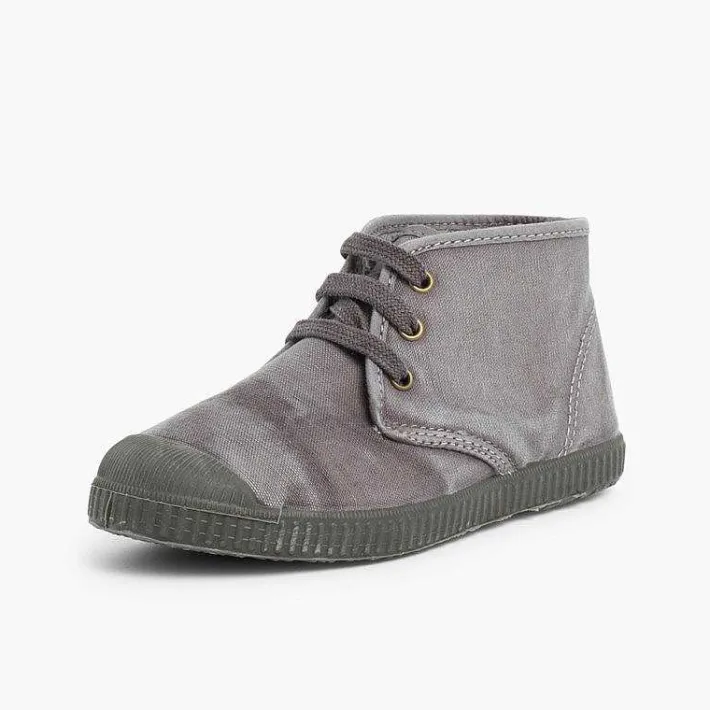 Pisamonas Boots>Stonewashed Canvas Boots For Kids