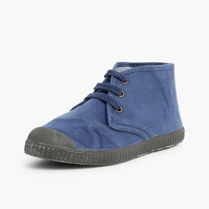 Pisamonas Boots>Stonewashed Canvas Boots For Kids