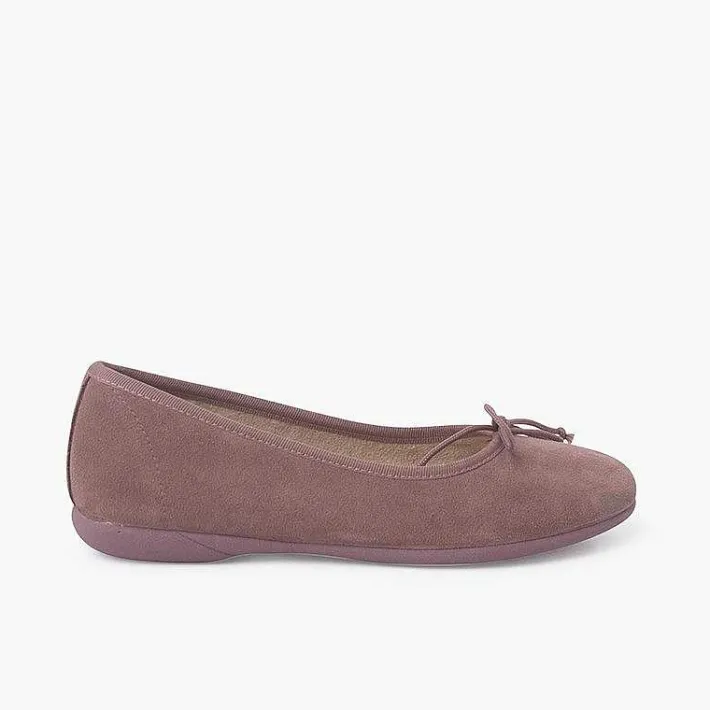 Pisamonas Ballet Pumps And Flats>Suede Ballerina Pumps