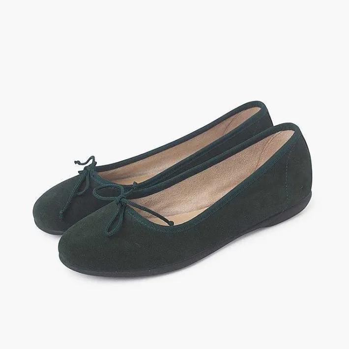 Pisamonas Ballet Pumps And Flats>Suede Ballerina Pumps
