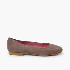 Pisamonas Ballet Pumps And Flats>Suede Ballet Pumps With Dress Sole