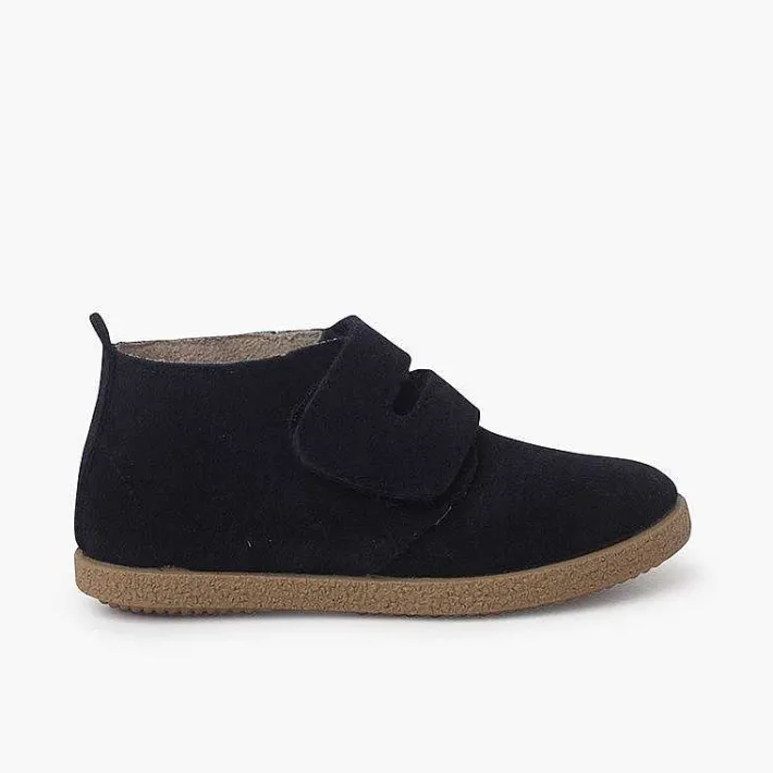 Pisamonas Boots>Suede Booties Wide Adherent Strip