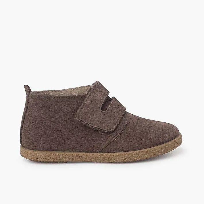 Pisamonas Boots>Suede Booties Wide Adherent Strip