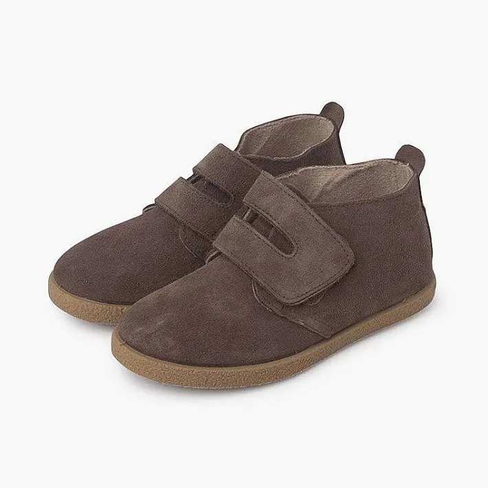 Pisamonas Boots>Suede Booties Wide Adherent Strip