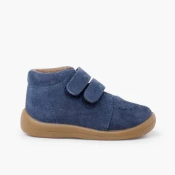 Pisamonas Boots>Suede Booties With Adhesive Closure