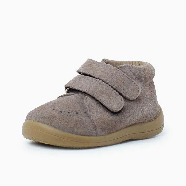 Pisamonas Boots>Suede Booties With Adhesive Closure